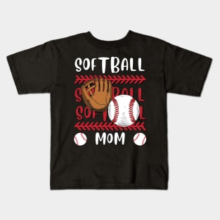 My Favorite Softball Player Calls Me Mom Gift for Softball Mother mommy mama Kids T-Shirt